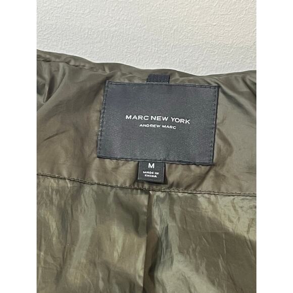 Marc New York Puffer Jacket Quilted Warm Womans Size M Dark Green - Picture 5 of 6